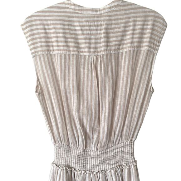Rails Angelina Dress Dune Stripe Linen Tan White size XS - Picture 7 of 12